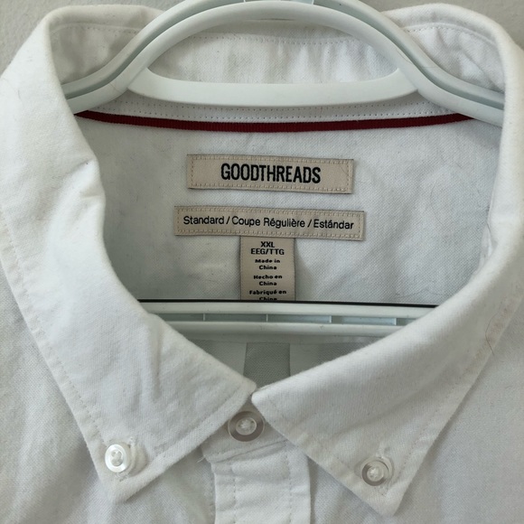 Good Threads Button Down Long Sleeve White Blue Stripped Shirt - Picture 5 of 8